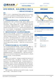 智能电动汽车竞争趋势点评：BYD仰望发布，技术品牌模式引领行业