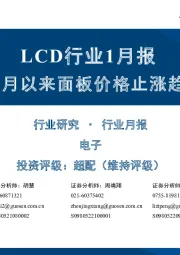 LCD行业1月报：12月以来面板价格止涨趋稳