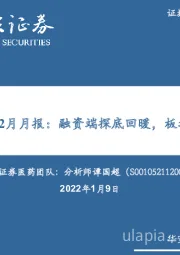 CXO行业12月月报：融资端探底回暖，板块回升可期