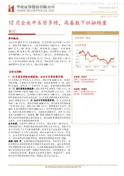 银行行业点评报告：12月企业中长贷多增，高基数下社融缩量