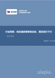 轻工制造行业周报：低估值家居修复启动，期货浆价下行