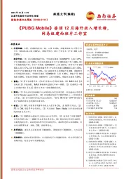 影视传媒行业周报：《PUBG Mobile》登顶12月海外收入增长榜，网易组建西班牙工作室