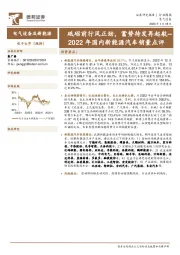 电气设备及新能源行业周报：2022年国内新能源汽车销量点评-砥砺前行风正劲，蓄势待发再起航