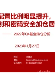 计算机行业：2022年Q4基金持仓分析-配置比例明显提升，信创和密码安全加仓居前