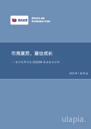 食品饮料行业2022Q4基金重仓分析：布局复苏，重估成长