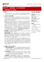 原料药板块2023年观点:成本下行、制剂弹性,2023年更乐观