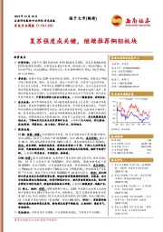 有色行业周报：复苏强度成关键，继续推荐铜铝板块