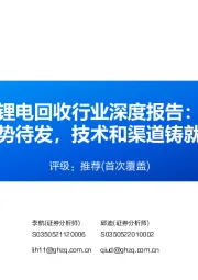 锂电回收行业深度报告：锂电回收蓄势待发，技术和渠道铸就核心竞争力