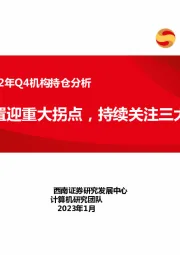计算机行业2022年Q4机构持仓分析：机构配置迎重大拐点，持续关注三大主线