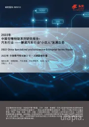 2022年中国专精特新系列研究报告：汽车行业——解读汽车行业“小巨人”发展态势