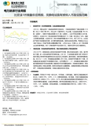 电力能源行业周报：比亚迪1月销量依旧亮眼，充换电设施有望纳入市政设施范畴