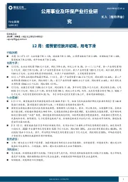 公用事业及环保产业行业研究：12月：疫情管控放开初期，用电下滑