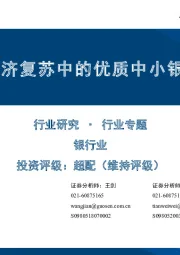银行业行业专题：经济复苏中的优质中小银行