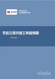 建筑建材行业周报：节后三周开复工率超预期