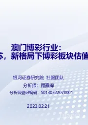 澳门博彩行业：市场快速复苏，新格局下博彩板块估值有望重塑