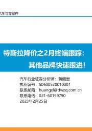 汽车与零部件：特斯拉降价之2月终端跟踪：其他品牌快速跟进！