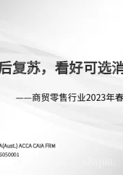 商贸零售行业2023年春季投资策略：掘金疫后复苏，看好可选消费弹性