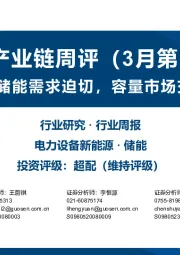 储能产业链周评（3月第1周）：迎峰度夏储能需求迫切，容量市场交易试点启动