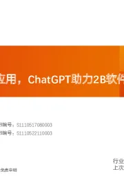 计算机行业专题研究：多场景深度应用，ChatGPT助力2B软件打破平价