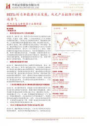 电力设备与新能源行业周观察：REITs助力新能源行业发展，风光产业链预计持续高景气