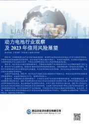 动力电池行业观察及2023年信用风险展望