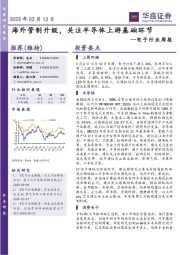 电子行业周报：海外管制升级，关注半导体上游基础环节