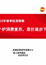 轻工行业2023年春季投资策略：家居个护消费复苏，浆价逐步下行