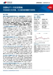 消费电子3月投资策略:手机备货订单回暖,关注新能源增量市场弹性