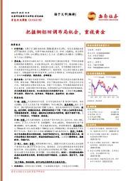 有色行业周报：把握铜铝回调布局机会，重视黄金