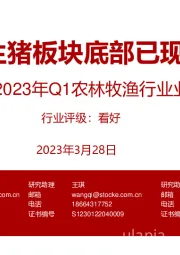 2023年Q1农林牧渔行业业绩前瞻：生猪板块底部已现