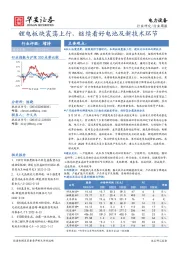 电力设备行业周报：锂电板块震荡上行，继续看好电池及新技术环节