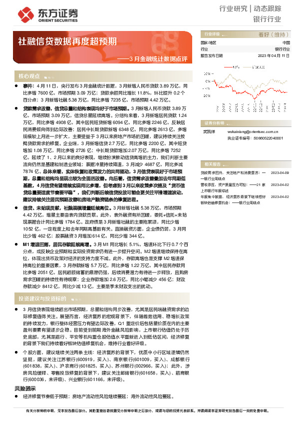 3月金融统计数据点评：社融信贷数据再度超预期