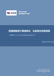 2023年3月房企销售融资数据点评：百强销售累计增速转正，头部房企优势明显