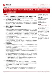 油运行业更新报告:美国计划补充战储,OPEC+减产预期减弱,油运重迎布局时机