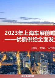 汽车2023年上海车展前瞻：优质供给全面发力