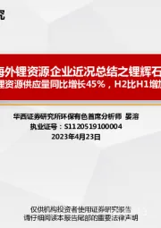 海外锂资源企业近况总结之锂辉石篇：2023年海外锂资源供应量同比增长45%，H2比H1增加13万吨LCE供应