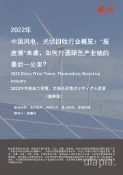 2022年中国风电、光伏回收行业概览：“报废潮”来袭，如何打通绿色产业链的最后一公里？（摘要版）
