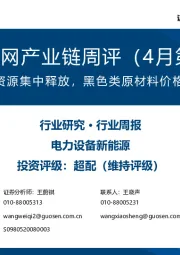 风电/电网产业链周评(4月第5周):海风开发资源集中释放,黑色类原材料价格持续下行
