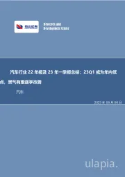 汽车行业22年报及23年一季报总结：23Q1或为年内低点，景气有望逐季改善