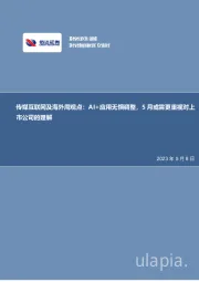 传媒互联网及海外周观点：AI+应用无惧调整，5月或需更重视对上市公司的理解