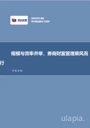 非银金融行业专题研究(深度):券商财富管理发展与展望:规模与效率并举,券商财富管理乘风而行