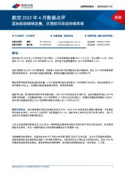 航空2023年4月数据点评:国际航线继续放量,民营航司表现持续亮眼