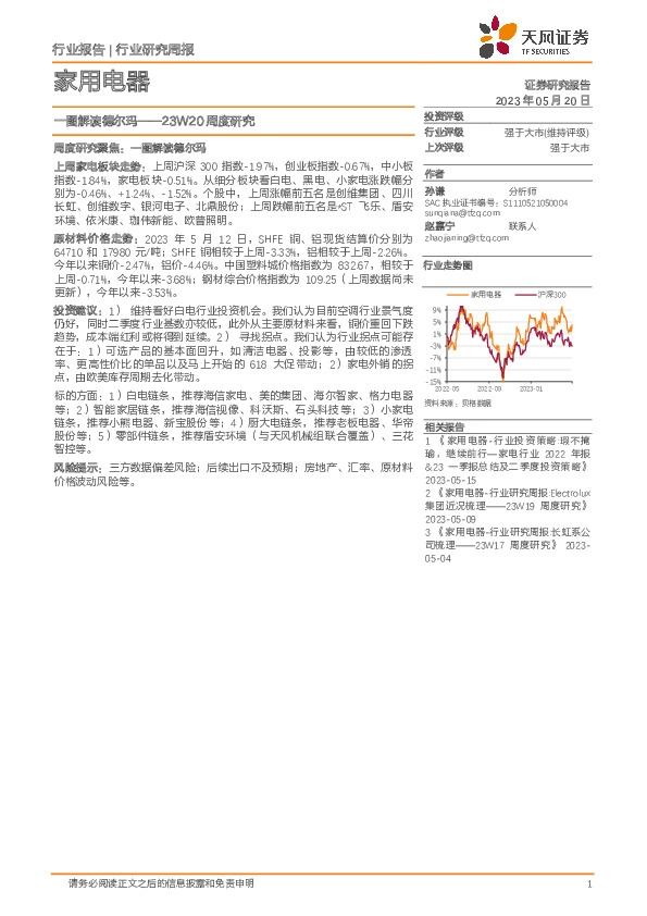 家用电器23W20周度研究：一图解读德尔玛