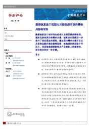 中国煤炭行业：澳煤恢复进口短期内对炼焦煤市场供需格局影响有限