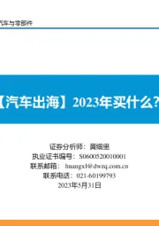 汽车与零部件：【汽车出海】2023年买什么？