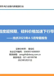 光伏2023年4-5月专题报告：SNEC火爆程度超预期，硅料价格加速下行带动需求上行