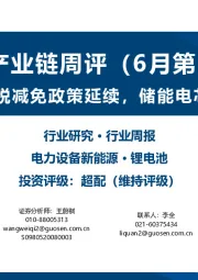 锂电产业链周评（6月第1周）：新能源车购置税减免政策延续，储能电芯报价短期上行