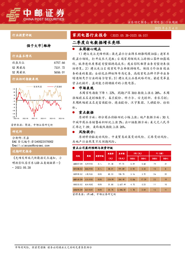家用电器行业报告：二季度白电数据增长亮眼