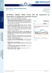 有色金属行业双周报：对国内支持政策预期将支撑金属价格