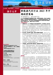 新能源汽车行业2023年中期投资策略：电动浪潮不止，技术创新不息